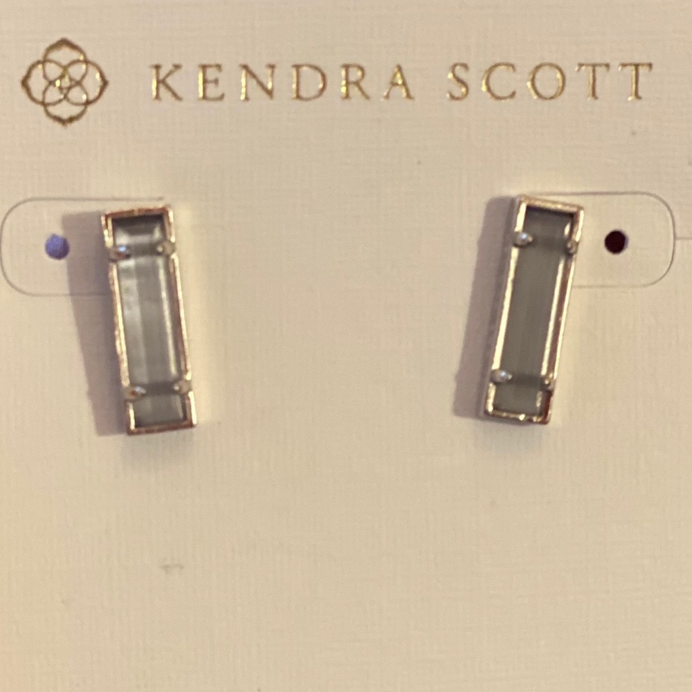 NWT Kendra Scott Lady Earring- clear stone/silver